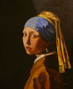 Voir le détail de cette oeuvre: Copie de la jeune fille à la perle  de Vermeer